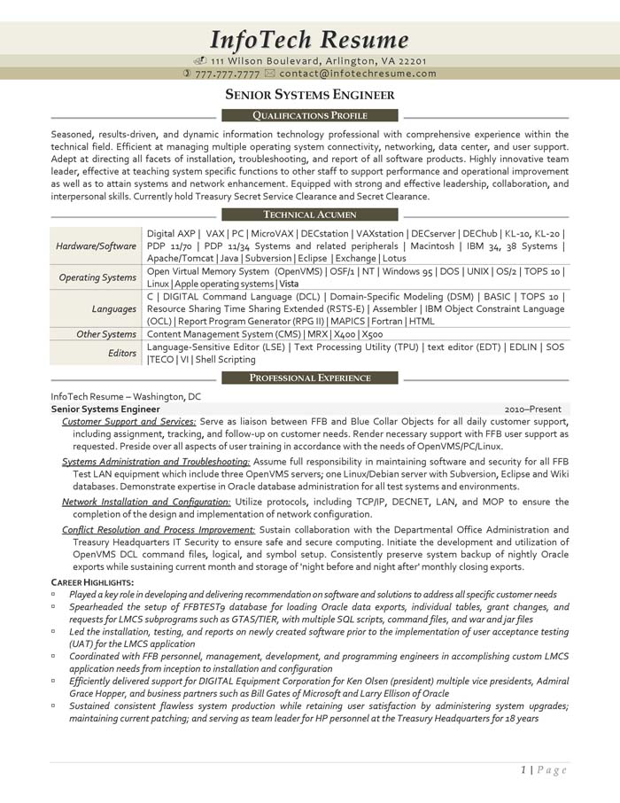 Project manager mainframe resume