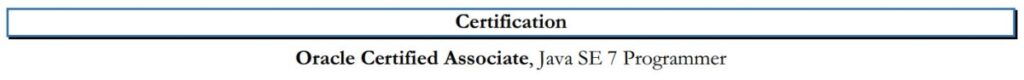 certification section of a software engineering resume