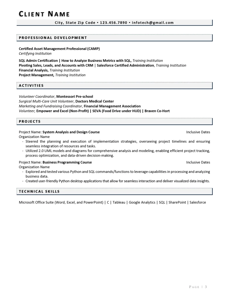 intermediate level data analyst resume example page 3