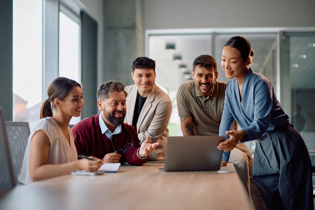 it professional in a meeting showcasing project management skills