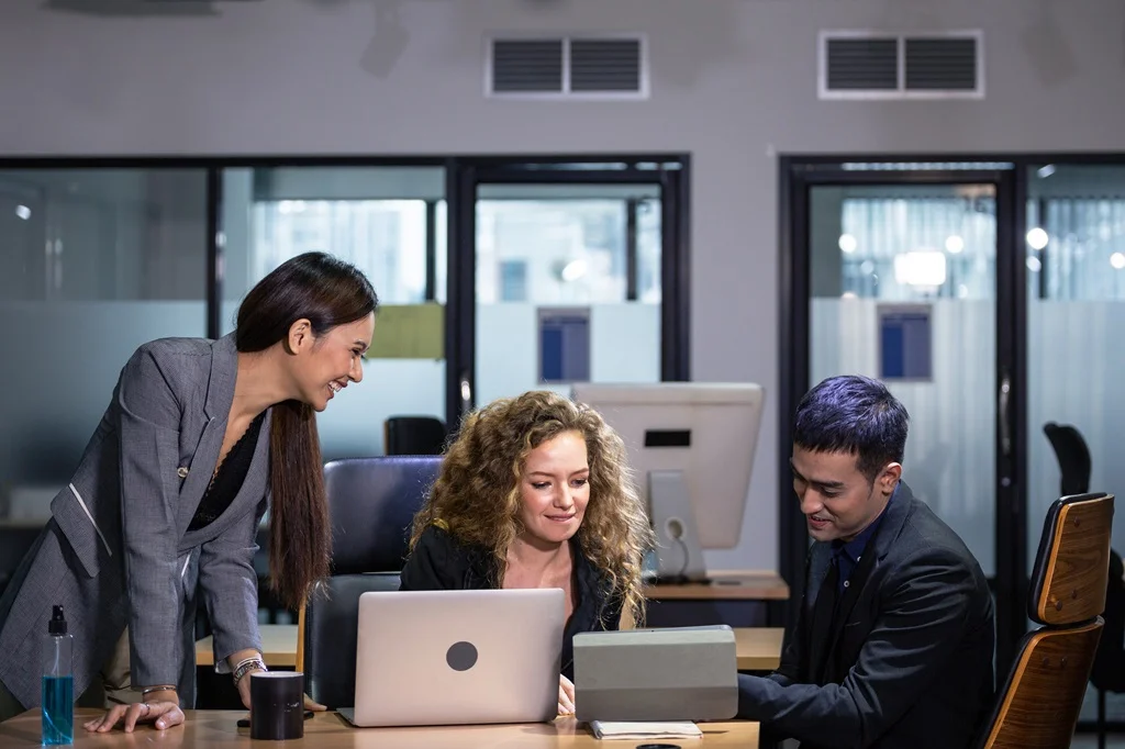 group of IT coworkers bonding over fun facts about yourself